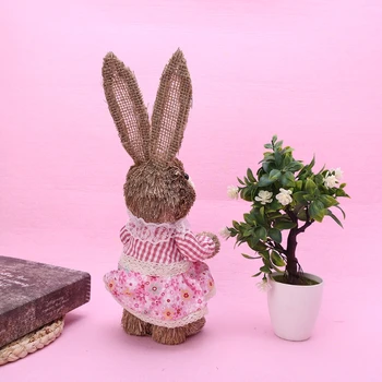 OOTDTY 14 Stilu Mākslīgie Salmi Cute Bunny Pastāvīgā Trusis ar Burkānu Mājas, Dārza Dekorēšana Lieldienu Tēma Grupa Krājumi