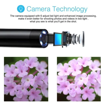 Optisko Kameru 2m 1m Elastīgu Čūska Endoskopu Kameras Optisko 5.5 mm 7mm Objektīvs MircroUSB C TIPA par Android PC, MAC
