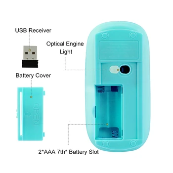 Optiskā Bezvadu datorpele Mazo Ultra Slim USB Mause 1600 DPI Mini Portatīvo DATORU, Biroja Pelēm ar Klēpjdatoru ar Mac, Lēti Rozā Meitene