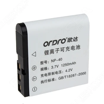 Ordro NP-40 3,7 V 1250mAh Akumulatoru Ordro Z20 Z80 Z8P Ciparu videokameras Video Kameras