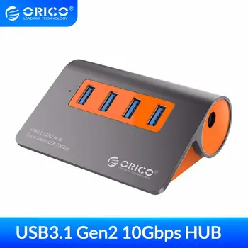 ORICO 4) Ostas USB3.1 Gen2 HUB USB C Gen2 Alumīnija RUMBAS 10Gbps SuperSpeed Ar 12V Strāvas Adapteri Mac Pro Huawei, Samsung