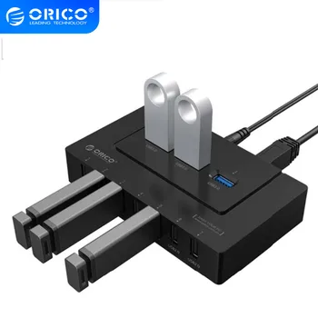 ORICO USB 2.0/3.0 HUB 10 Porti USB HUB 5Gbps Strāvas Adapteris ātrgaitas Sadalītājs Adapteri PC LaptopNotebook-Melna