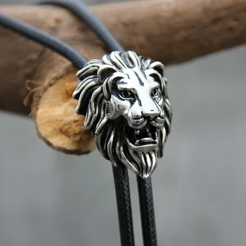Oriģināla dizainera bolotie Nerūsējošā tērauda Lauvas galvas forma, kulons bolo kaklasaiti, vīriešu personības kakla kaklasaiti piederumu bezmaksas piegāde