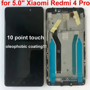 Oriģināls Jaunu Darbu Xiaomi Redmi 4 Pro 10 Touch Screen Digitizer LCD Displeju Montāžas Sensors ar Rāmi Redmi 4 Ministru 32GB