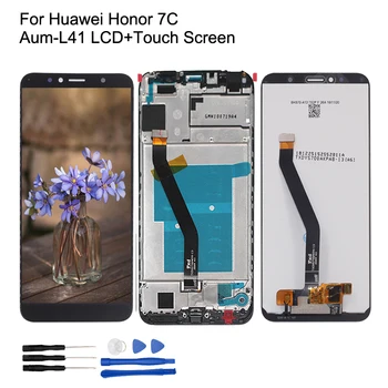 Oriģināls Par Huawei Honor 7C Aum-L41 LCD Displejs, Touch Screen Remonta Daļas Par Godu 7C Ekrāna LCD Displejs Ar Rāmi