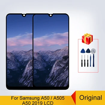 Oriģināls Samsung Galaxy A50 2019 LCD A505F/DS A505F A505FD A505A LCD skārienekrānu, Digitizer Displejs Samsung A50 Displejs