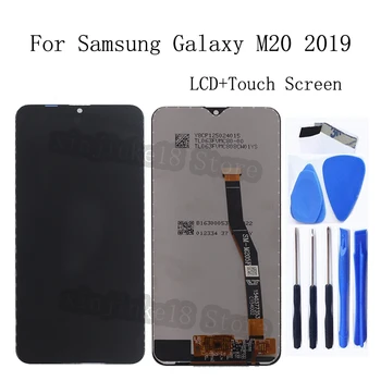 Oriģināls Samsung Galaxy M20 M205 LCD Displejs, Touch Screen Digitizer Nomaiņa M20 M205 M205F SM-M205F/DS Telefonu Detaļas