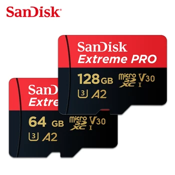 Oriģināls SanDisk Extreme Pro Mikro SD Karte līdz 170MB/s 64GB, 128GB A2 V30 U3 TF Karte 32GB A1 Atmiņas Karte Ar SD Adapteri