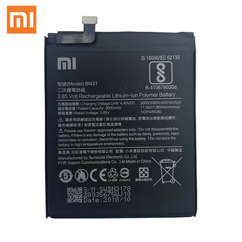 Oriģināls Tālruņa Akumulatora Redmi, Ņemiet vērā, 5.A Ministru S2 Akumulatora Xiaomi Mi 5X A1 Mi5X BN31 Nomaiņa Bateria 5.A Pro Y1 MiA1 S2