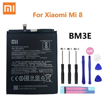 Oriģināls Xiao Mi Tālruņa Akumulatora BM3E Par Xiaomi Xiaomi8 Mi 8 Mi8 M8 Nekustamā 3400mAh Augstas Kvalitātes Batterie Bateria + Bezmaksas Rīki