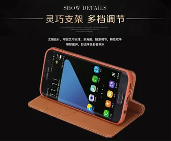 Oriģinālu Zīmolu GEBEI Īsta Āda Flip Unikālo Magnētu Dizains Stand Case Cover For Samsung Galaxy S7 Malas S8 S9 S10 S20 Plus