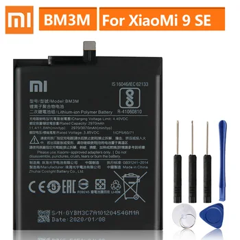 Oriģinālā Rezerves Akumulatoru XiaoMi Mi9 SE Mi 9SE BM3M Patiesu Tālruņa Akumulatora 3070mAh