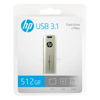 Oriģinālās HP Metāla USB Flash Drive 1TB USB3.1 Pendrive High Speed 32GB 64GB, 128GB un 256 gb 512 GB Atmiņas karti memory Stick PC Klēpjdators