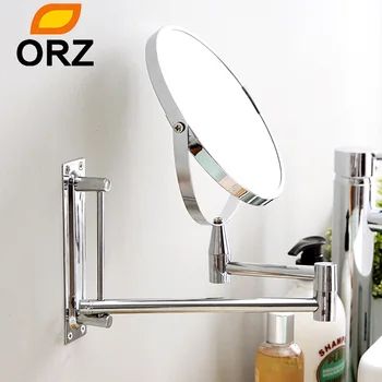 ORZ Vannas istabas Sienas Kosmētikas Spoguļi Pagarināt 7inch 1X3X Palielināmo Dubultā Sānu Grims Skūšanās Saskaras Rotatalbe Apaļš Spogulis Sienas