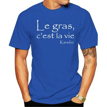 Os homens ir 2021. t-krekls Kaamelott Karadoc Le Gras Cest Est La Vie Preto Gadījuma