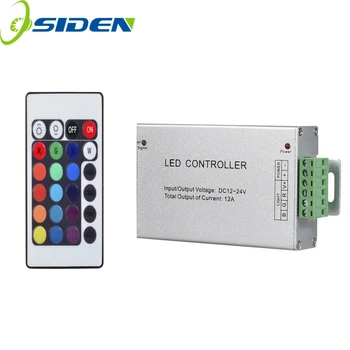 OSIDEN 50GAB LED RGB Kontrolieris DC1224V 12A 24.A 24Key INFRASARKANO staru Tālvadības Kontrolieris 5050 SMD 3528 RGB LED Sloksnes Gaismas AR DHL