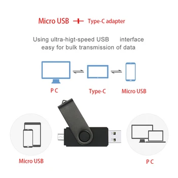 OTG 3 IN 1 pendrive 128GB key usb atmiņa 32GB, Tips-C, USB Flash Drive 16GB pen drive 64GB flash usb pen 8GB Atslēgu usb flash stick