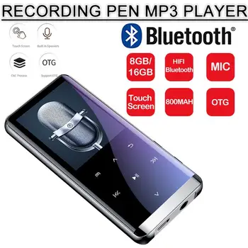OTG MP3 Atskaņotāju, Balss Ierakstītājs Bluetooth4.2 Pieskarieties Ekrānam, 1.8 collu Mini 800mah Ar HIFI 5D 8GB/16.G Ultra Plānas HiFi MP3 Atskaņotājs