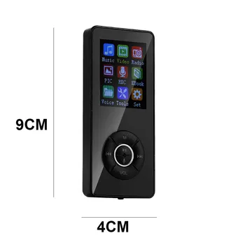Ouhaobin Portatīvā Bluetooth, MP3, MP4 Atskaņotājs, LCD Ekrāns, FM Radio Sportam Mūzikas Skaļruņi ultra-plānām par 32G atmiņas karte