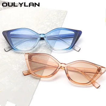 Oulylan Cat Eye Saulesbrilles Sievietēm, Vīriešiem Vintage Slīpumu, Saules Brilles, Aizsargbrilles, Dāmām Luksusa UV400 Sunglass Zilā Leopard Brilles