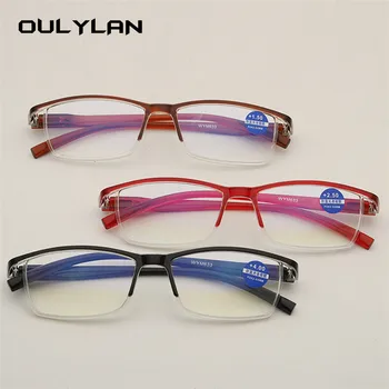 Oulylan Lasīšanas Brilles Sievietēm Zilā Gaisma Pretbloķēšanas Datoru Brilles Vīriešu Pusi Rāmi, Briļļu Vecuma Tālredzība Dioptrijas +1.0 2.0 3.0 4.0