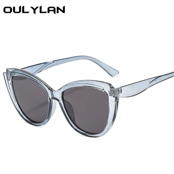 Oulylan Vintage Cat Eye Saulesbrilles Sieviešu 90s Luksusa, Saules Brilles Toņos Sieviešu UV400 Nelegālo Sunglass Spogulis Briļļu Dāmas