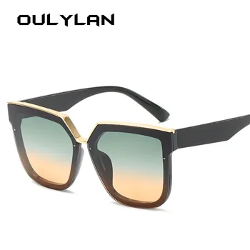 Oulylan Vintage, Saulesbrilles Vīriešiem Luksusa Dizaineru Slīpums Saules Brilles Toņos Sievietēm Retro Liela Kadru Sunglass Purpura Rozā Brilles