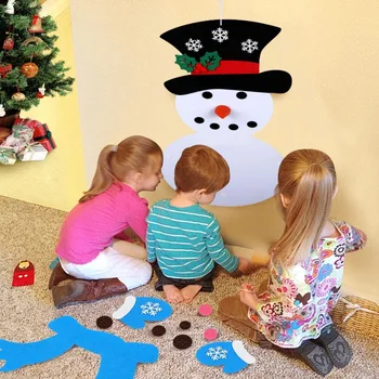 OurWarm Bērniem DIY Jūtama Ziemassvētku Eglīte, Sniegavīrs Apdare Jaunais Gads Rotaļlietas Ziemassvētku Dāvanas Bērniem 2018 Ziemassvētku Filca Rotas