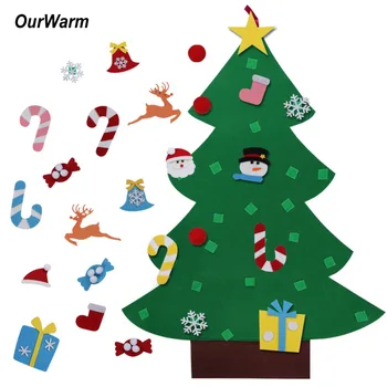 OurWarm Jūtama Ziemassvētku Eglīte ar Rotājumiem 2019 Toddler Jaunais Gads Rotaļlietas DIY Kuģiem, Mākslīgo Koku Ziemassvētku Rotājumi Mājās