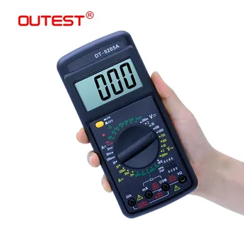 OUTEST Ciparu Multimetrs DT9205A LCD Displejs, Profesionālā Elektriskā Rokas Testeri Digitālie Ammeter Voltmetrs Multimetro
