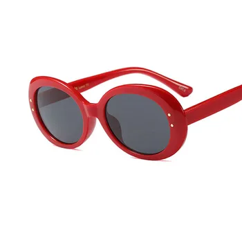 Ovālas formas Saulesbrilles Sieviešu Couture Vintage Red Modes Dekoru Vīriešiem, Sievietēm Karstā Tūrisma Braukšanas Saules Brilles Rhinestone Templis KS-91