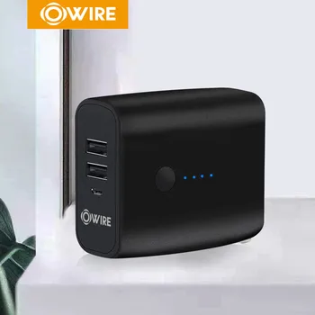 OWIRE 2in1 Lādētāju un Power Bank 5000mAh Dual-Mode Dual-Port 3A Ātri Maksa par Apple Tablet Android Tālrunis