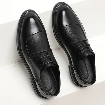 Oxford Mens Kleitu Kurpes Formālas Biznesa Mežģīnes-up Full Graudu Ādas Minimālisma Kurpes Vīriešiem vīriešu kleitu kurpes
