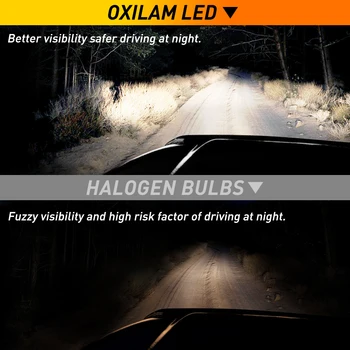 OXILAM 2gab 12000Lm Auto LED Lukturu HB3 9005 ZES LED Auto Lukturiem Spuldzes Automobiļu Lampas Turbo Lukturis 6000K Balta 12V 24V