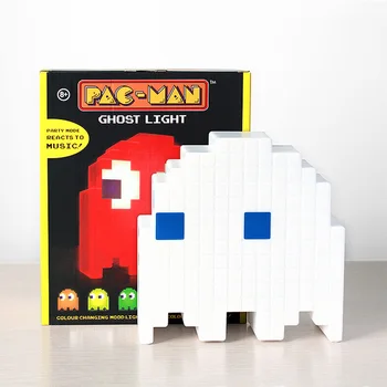 PacMan Gara Gaismas LED Nakts Gaisma Multicolor Karikatūra Nakts Lampas, USB Uzlādējams Bērniem, Bērnu Istabas Apdare Apgaismojums