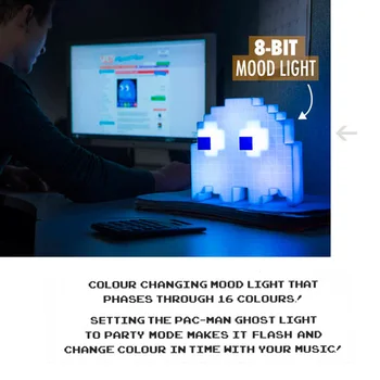 PacMan Gara Gaismas LED Nakts Gaisma Multicolor Karikatūra Nakts Lampas, USB Uzlādējams Bērniem, Bērnu Istabas Apdare Apgaismojums