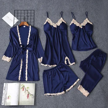 Pajama Komplekti Sievietēm Sleepwear Pidžamas naktskrekls, piemēram, Zīda sleepwear Halāti lellītes sieviešu pidžamas komplekts Mājas drēbes sievietēm