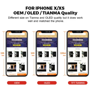 Pakāpe Tianma OLED OEM iPhone X/ XR LCD Displejs, Touch Screen Ar Digitizer Nomaiņa Montāžas Detaļas Melns