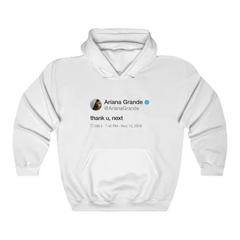 Paldies U Nākamajā Ariana Grande Hoodies Sieviešu Ikdienas Džemperis Krekls ar Kapuci, garām Piedurknēm Džemperis Unisex Rudenī pelēkā vārna Streetwear