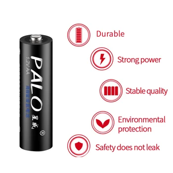 Palo oriģināls 4gab 1.2 V Ni-MH AA uzlādējamas baterijas+AA Bateriju Lādētājs AA/AAA 9v(6F22)Ni-MH uzlādējams akumulators