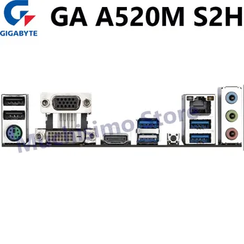 Pamatplates Gigabyte GA A520M S2H AMD A520 Ligzda AM4 DDR4 M. 2 USB3.2 STAT3.0 SSD 64GB Atbalsts R9 CPU Desktop Micro ATX Jaunas