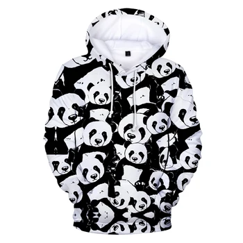 Panda Hoodies Vīrieši Sievietes 3D sporta Krekli Hip Hop Kapuci ren Drukāt Gudrs Panda 3D Hoodies sporta Krekls Vīriešu džemperis Unisex Topi
