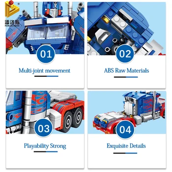 PANLOS Big Truck Deformācijas Robots Karš Svešzemju Auto Modeli, Bērnu Rotaļlietas, Uzlīmes, Dāvanu Saderīgs Ar LegoINGlys Celtniecības Bloki