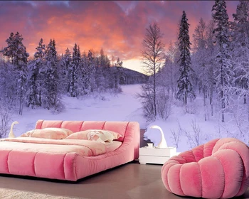 Papel de parede Somija Ziemas Egļu Sniega Dabas foto tapetes,viesistaba, dīvāns TV fona guļamistabas tapešu mājas dekoru