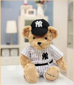 Par 24cm ģērbies beisbola tērpi teddy bear mīksto lelle, lācis plīša rotaļlietas Ziemassvētku dāvanu h2285