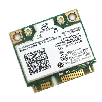 Par 3160HMW, Wifi, Bluetooth 4.0 Bezvadu MAIŅSTRĀVAS Intel 3160 802.11 ac 433Mbps Dual Band Mini PCI-E Wlan Karti Bezmaksas piegāde