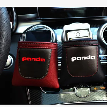 Par Fiat Panda Klipu par Gaisa Izplūdes Automašīnu Gaisa Ventilācijas Kravāt Kārtīgs Uzglabāšanas Pu Ādas Soma Monētu Maisu Gadījumā, Auto Telefona Turētājs