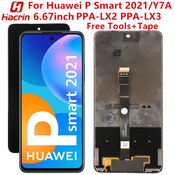 Par Huawei P Smart 2021 PPA-LX2 Lcd Ekrāns Pārbaudīta LCD+Touch Screen Nomaiņa Ar Rāmi Uz Huawei Y7A PPA-LX3