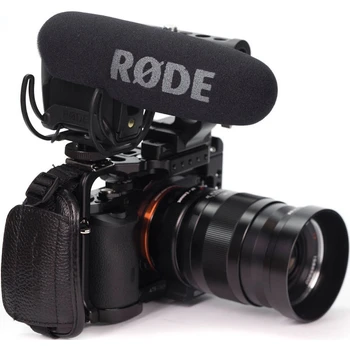 PAR Jāja VMPR VideoMic Pro R ar Rycote Lira Shockmount Mikrofons priekš Canon, Nikon Lumix Sony DJI Osmo DSLR Kameras