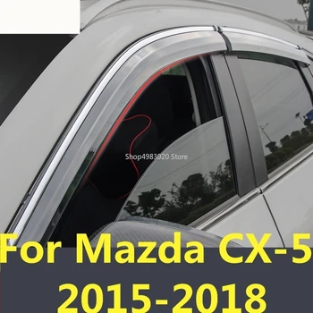 Par Mazda CX-5 CX5 CX 5-18 Chrome Auto Logu Saules Ventilācijas Sejsegu Lietus Sargi, Saules/ lietus Vairogs Auto piederumi Interjera ecoration